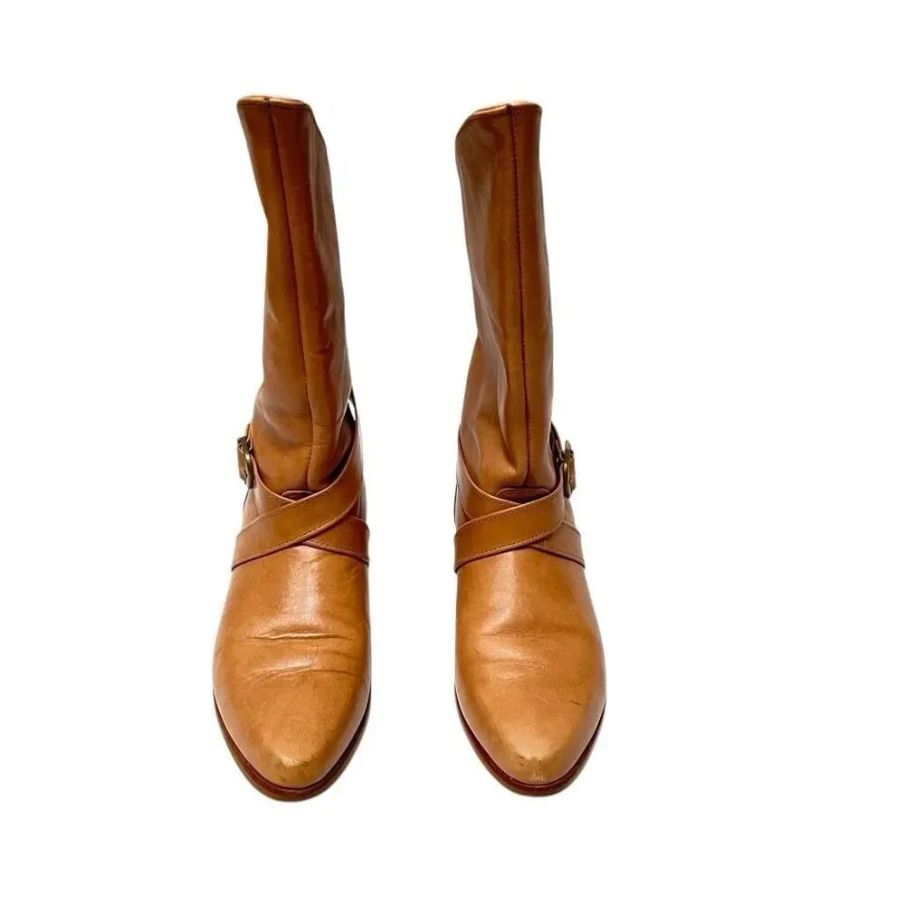 Vintage Frye tan leather pull on riding boots‎ 9